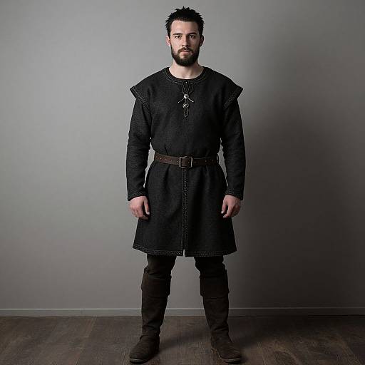 Realistic Viking Male Portrait Indoors