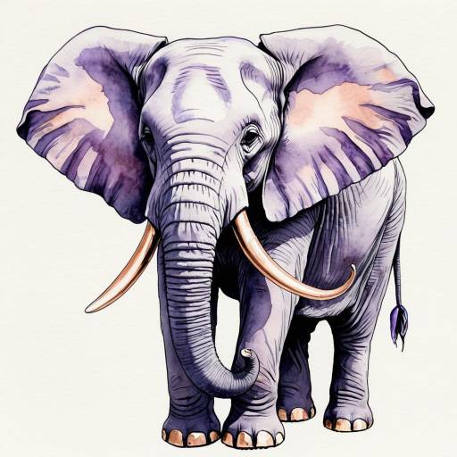 Watercolor Illustration of Gentle Elephant