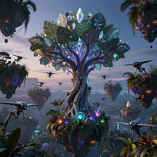 Bioluminescent Canyon Metropolis Fusion