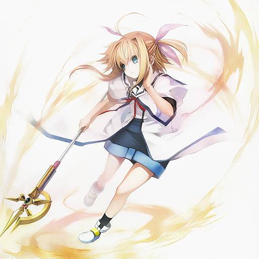 Illustration of Arisa bannings, lyrical nanoha in the style of Banpai akira