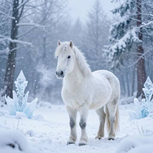 Enchanted Winter Unicorn Scene