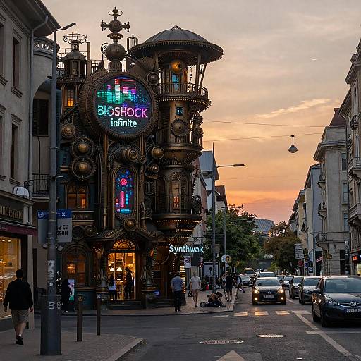 Steampunk Synthwave Streets of Bucharest