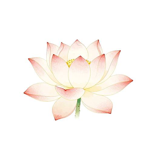 Minimalist Lotus Landscape Illustration