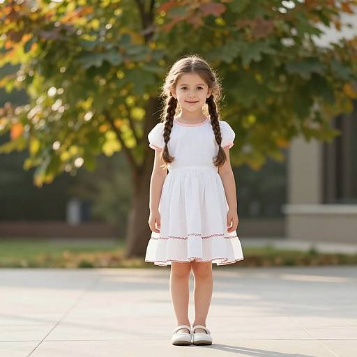 Young Girl with Braids in Serene Setting