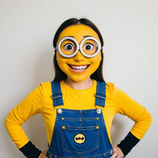 Woman in Minion Costume and Makeup