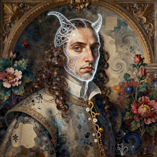 Neon Renaissance Philosopher Portrait
