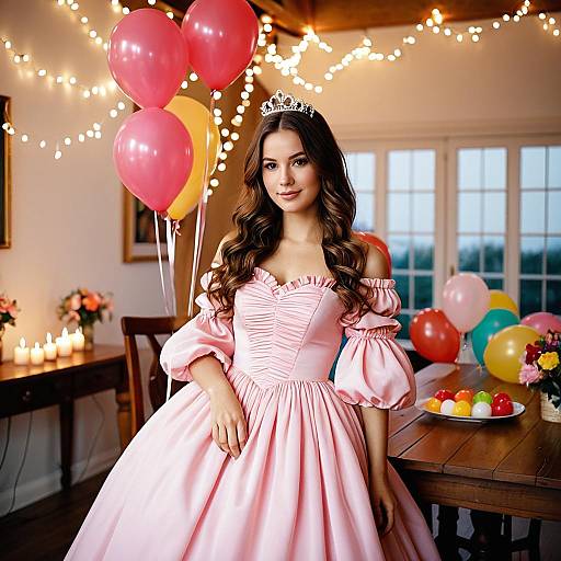 Elegant Birthday Celebration in Pink Dress