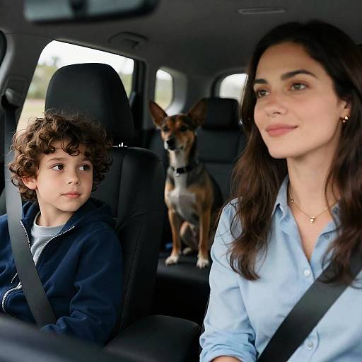 Family Car Ride with a Dog