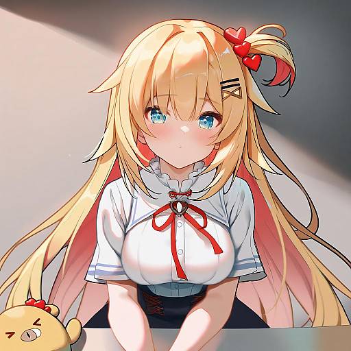 Illustration of Haaton (akai haato), hololive in the style of Ninai