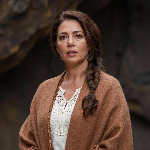 Middle-Aged Woman in Cave Setting