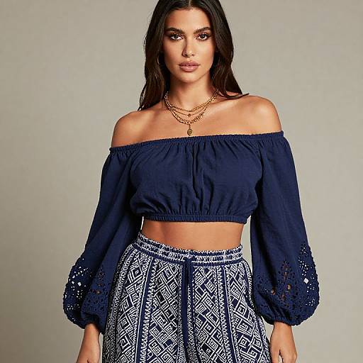 Bohemian Navy Blue Crochet Outfit