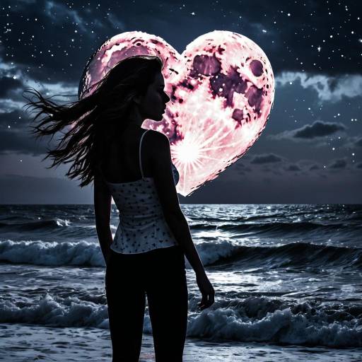 Heart-Shaped Moon Over Stormy Ocean Heart-Shaped Moon Over Stormy Ocean