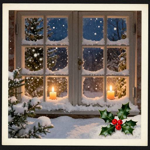 Vintage Christmas Postcard Serenity