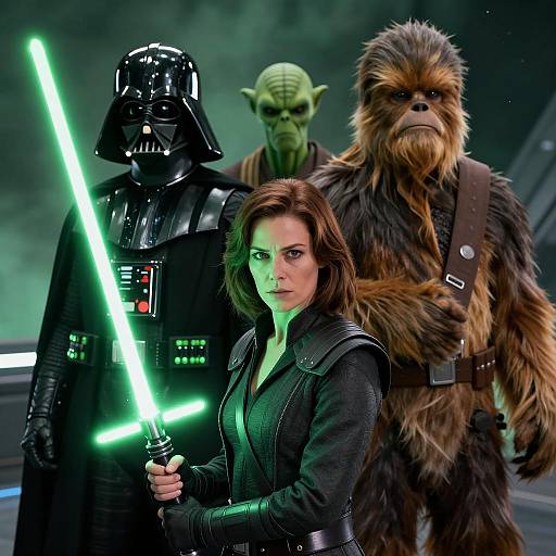 Epic Star Wars Scene with Heroes and Villains