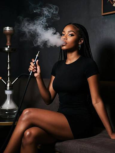 Moody Night Shisha Portrait of Woman