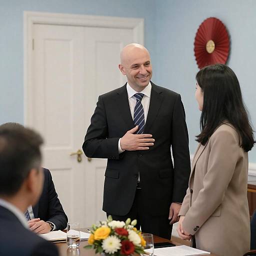 Formal Meeting in Elegant Room Setting