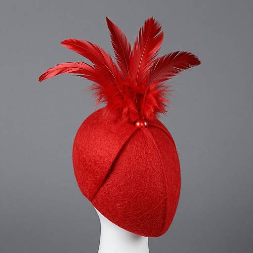 Red Felt Feathered Mohawk Fascinator