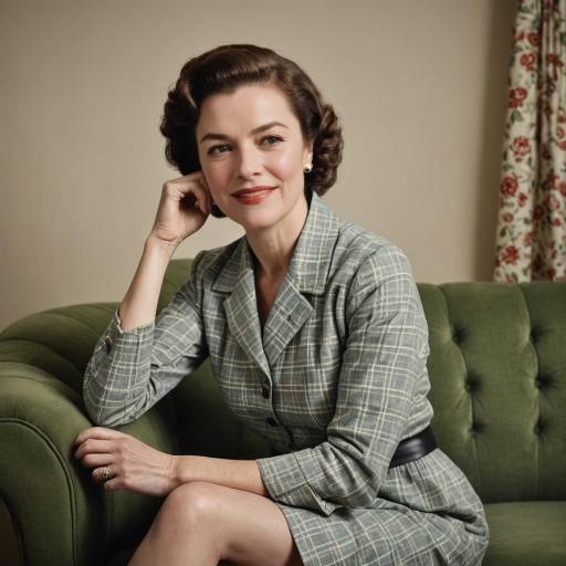 Nostalgic 1950s British Woman on Sofa Nostalgic 1950s British Woman on Sofa