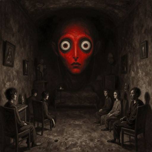 Eerie Demon in Sepia Night Room