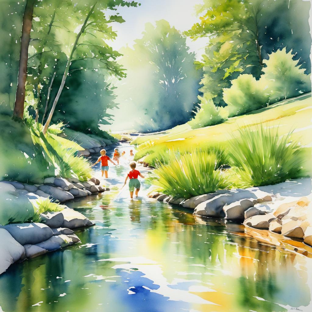 Joyful Summer Splash in Watercolor