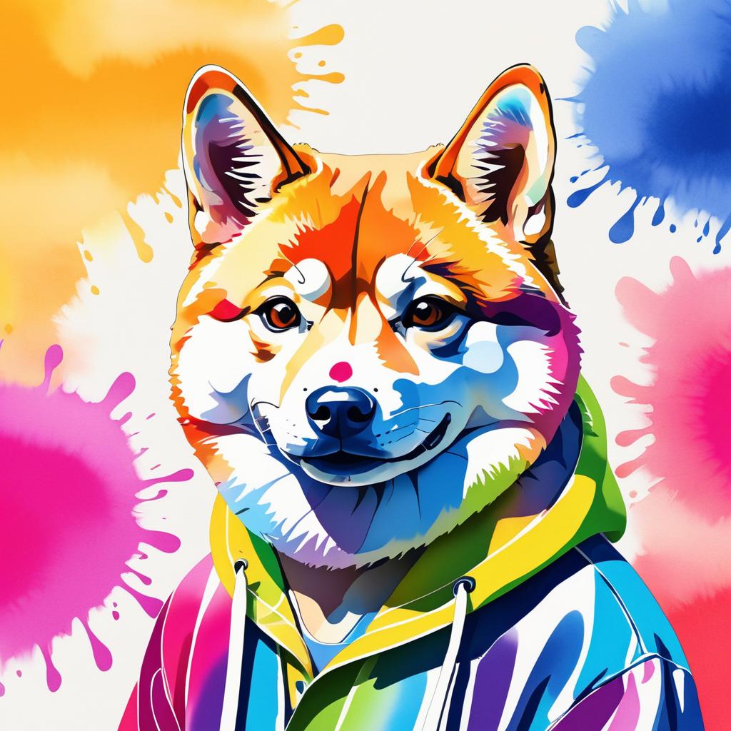 Whimsical Shiba Inu Portraits in Color