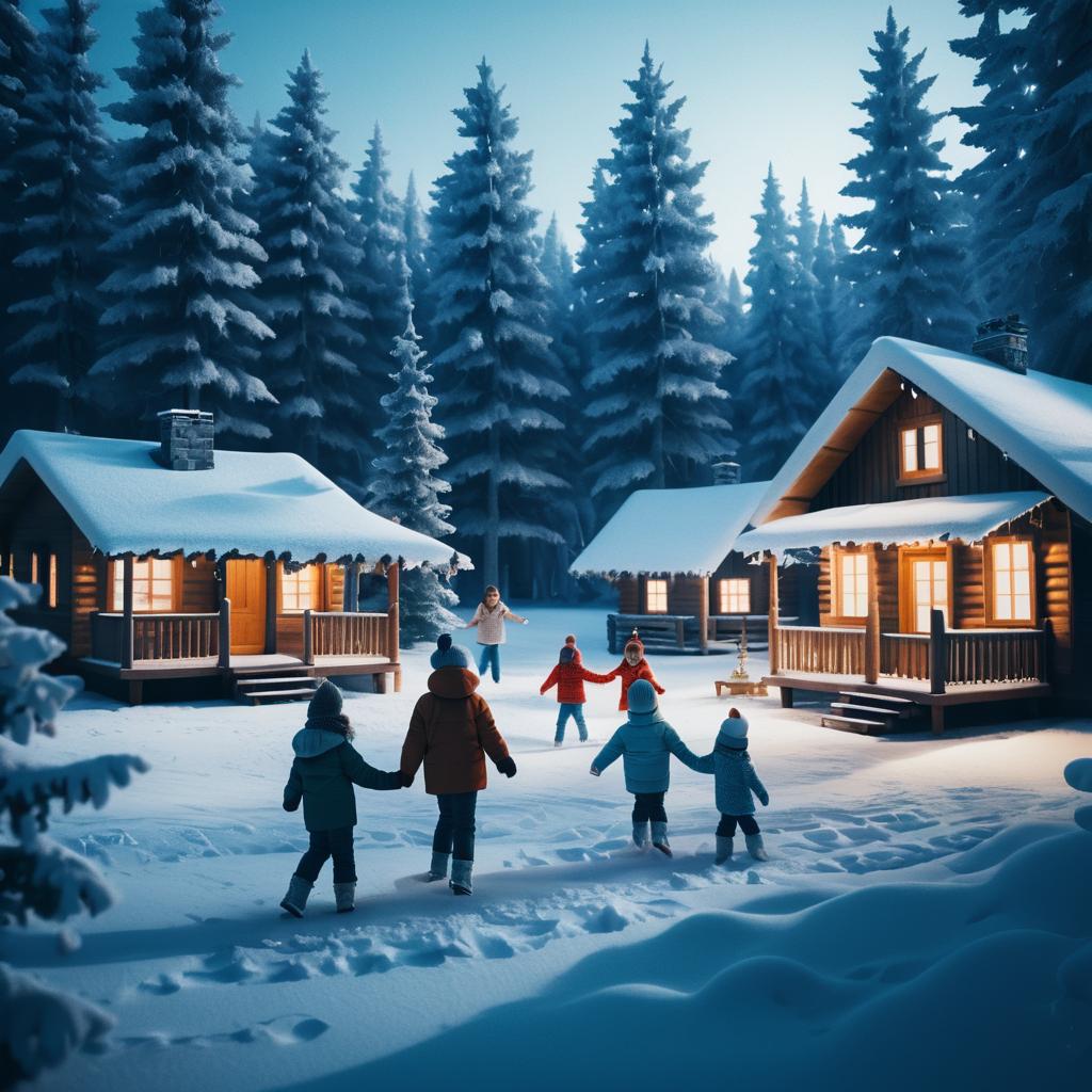 Winter Wonderland Family Scene in Cinematic Style