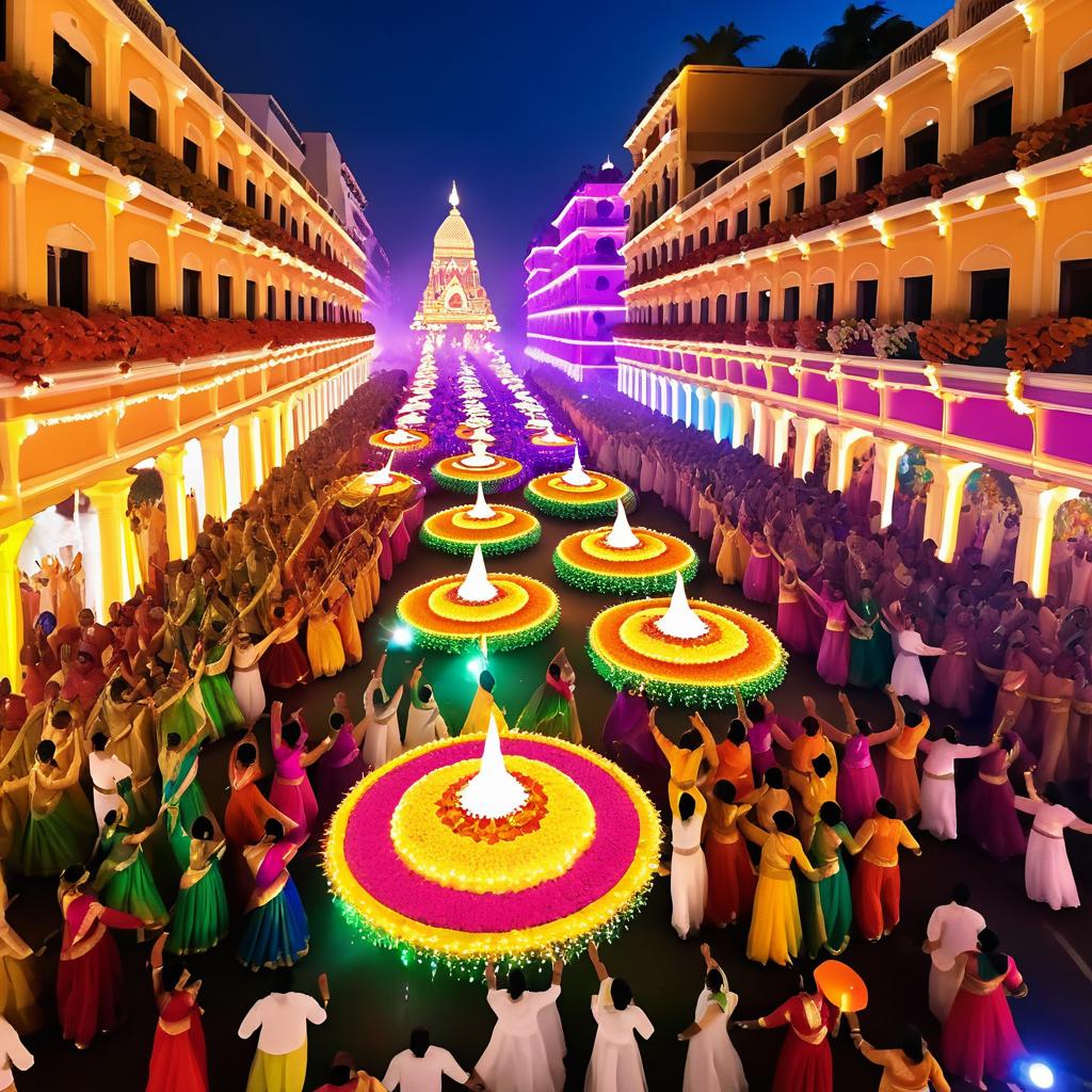 Vibrant Diwali Parade Celebration Scene