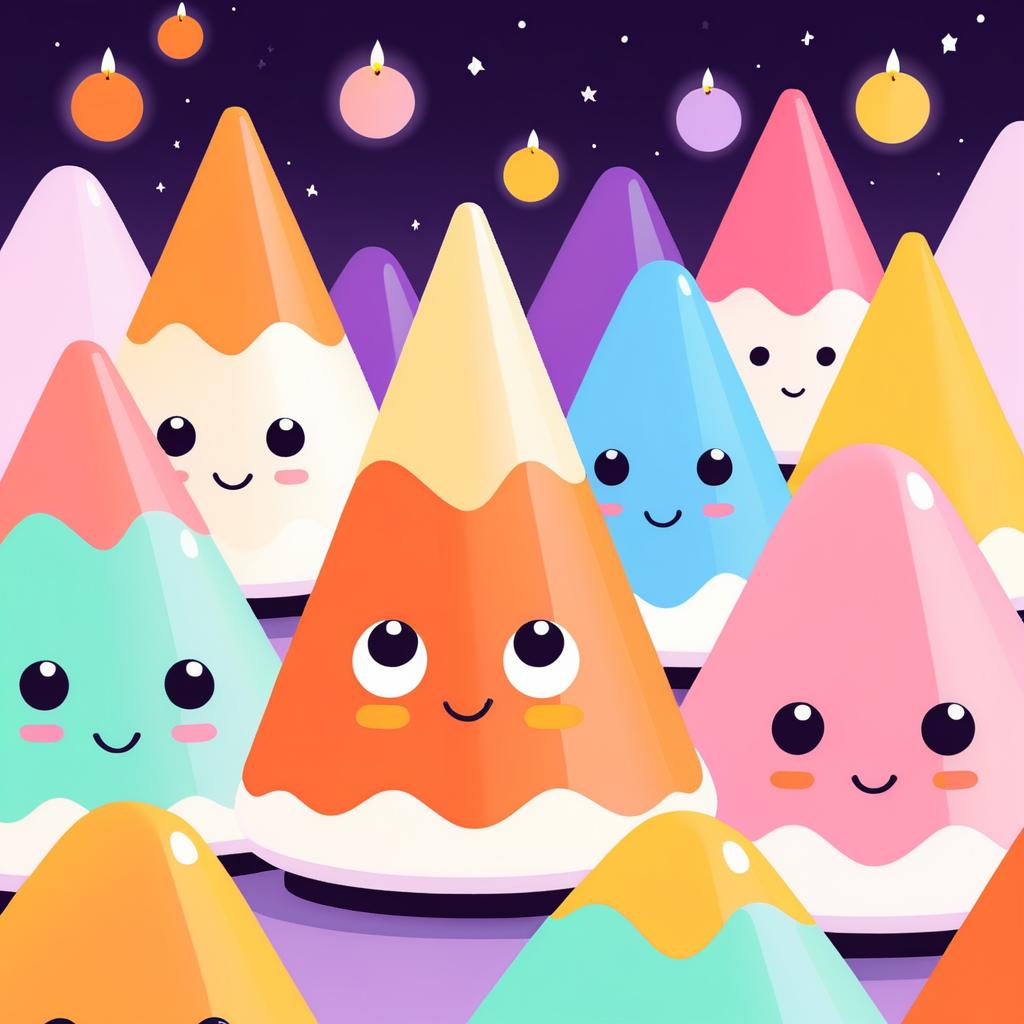 Kawaii Candy Corn Character Illustration