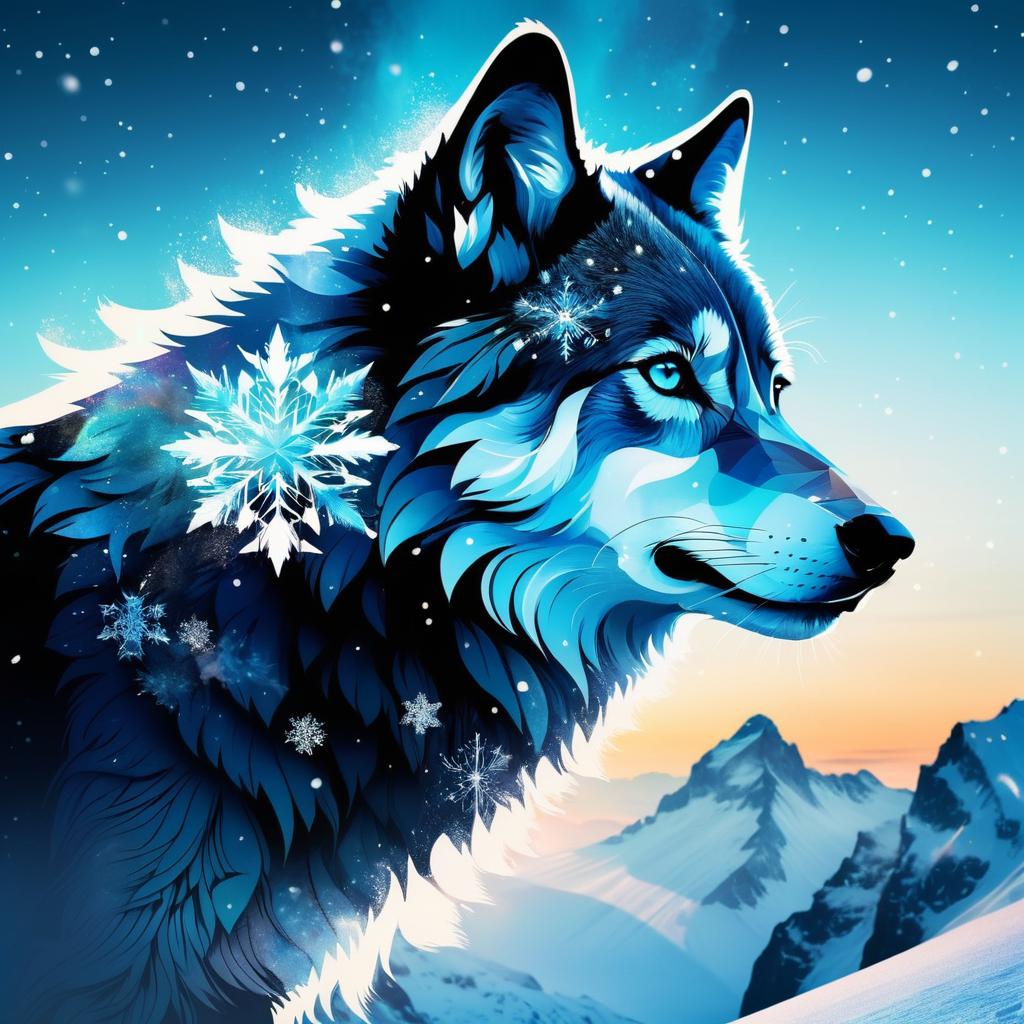 Ethereal Wolf: A Double Exposure Masterpiece