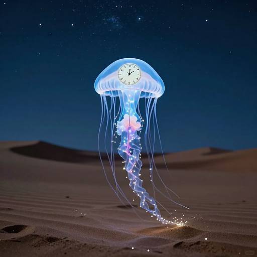 Surreal Desert Jellyfish Time Dance