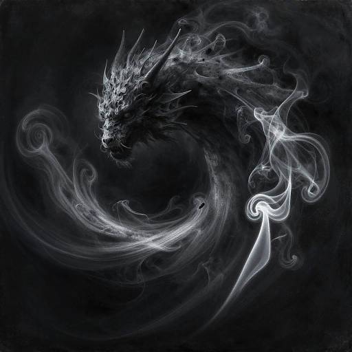 Charcoal Smoke Mythical Creature Art