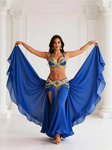 Royal Blue Belly Dance Fashion Portrait