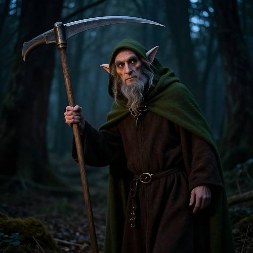 Photorealistic Drow Elf Druid at Twilight