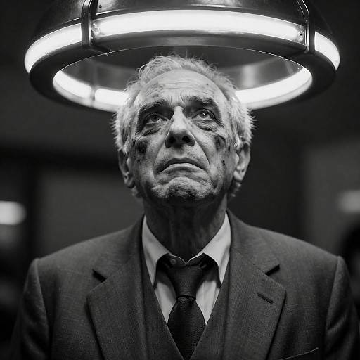 Haunting Portrait of a Distressed Man