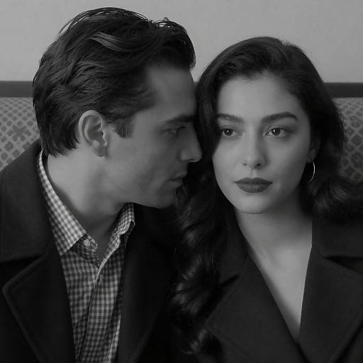 Intimate Black-and-White Portrait of Couple