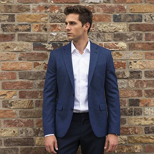 Stylish Man Against Rustic Brick Wall