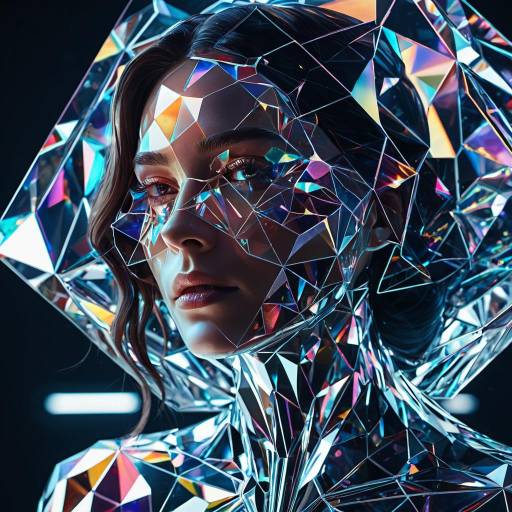 Futuristic Prismatic Woman in Fluid Abstraction Futuristic Prismatic Woman in Fluid Abstraction