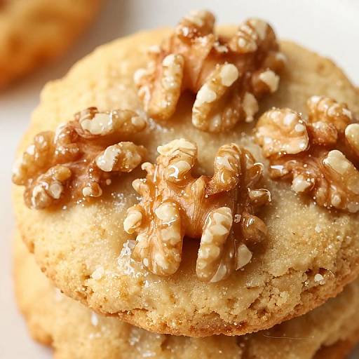 Close-Up Sticky Glazed Walnut Biscuit