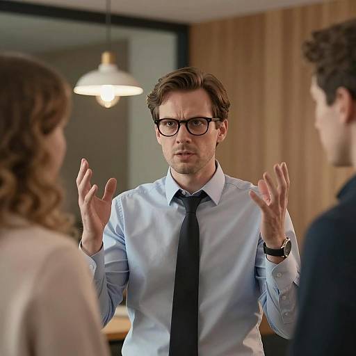 Intense Office Discussion Among Colleagues