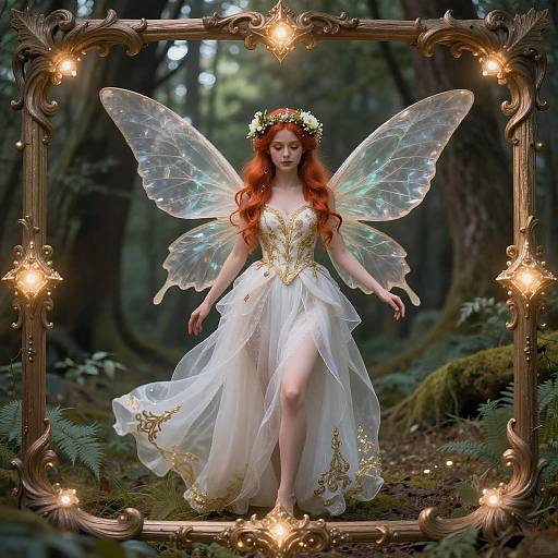 Enchanting Red-Haired Fairy Illustration
