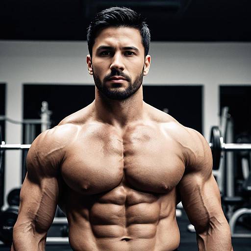 Muscular Male in Gym Wear Portrait