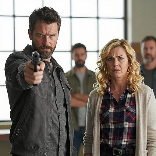 Dramatic Indoor Scene with Tension