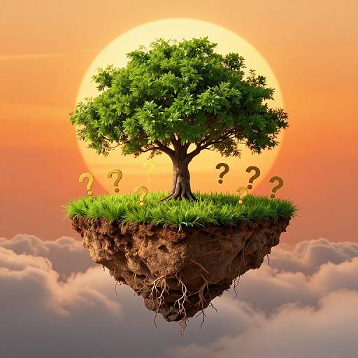 Solitary Tree on Floating Triangular Island