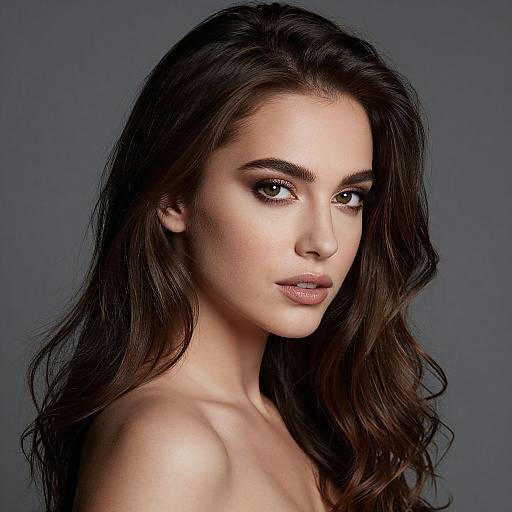 Realistic Portrait of Elegant Young Woman