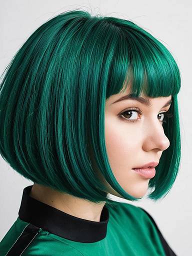 Emerald Green Bob Hairstyle Cosplay