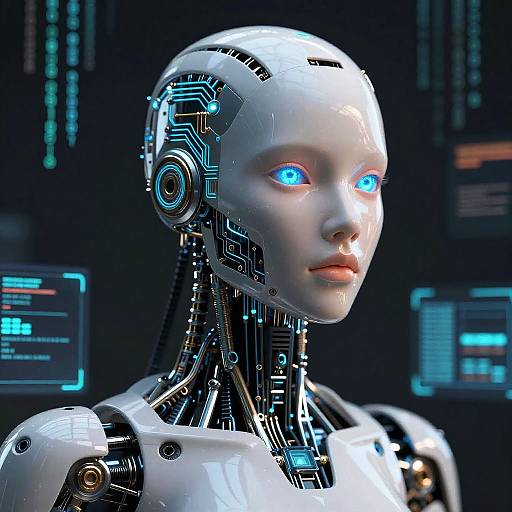 Digital Art of Robotic Humanoid Portrait