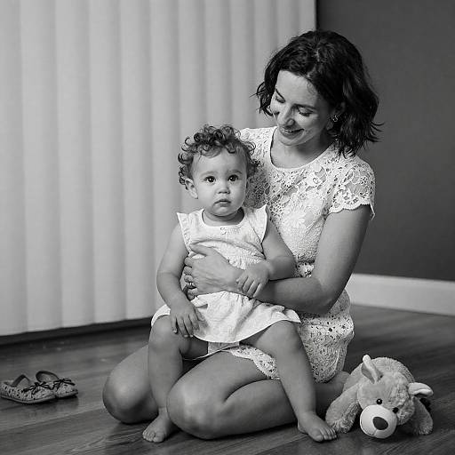 Charming Black-and-White Family Moment