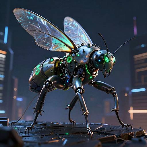 Futuristic Biomechanical Insect Cyberpunk