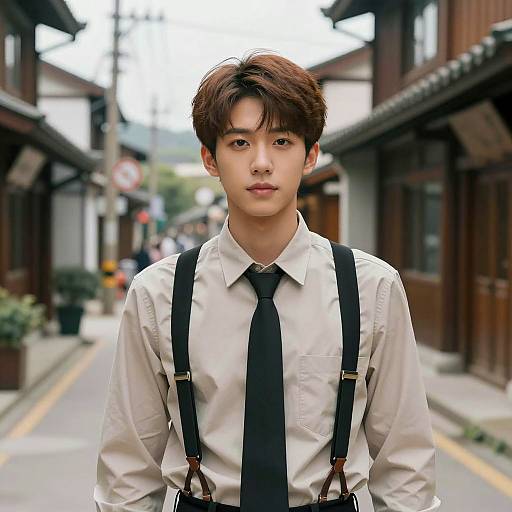 Retro-Inspired Portrait in Traditional Street