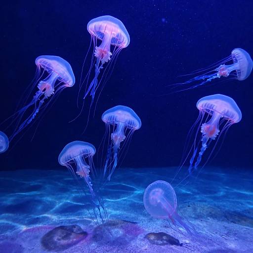Bioluminescent Glass Jellyfish Underwater
